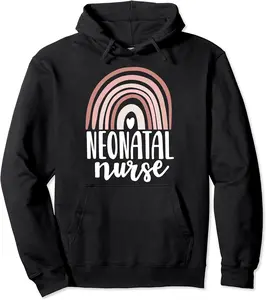 NICU Nurse ICU Neonatal Rainbow Boho Tiny Human Baby Pullover Hoodie - Luismrid Shop 97B09JYJ9RH6