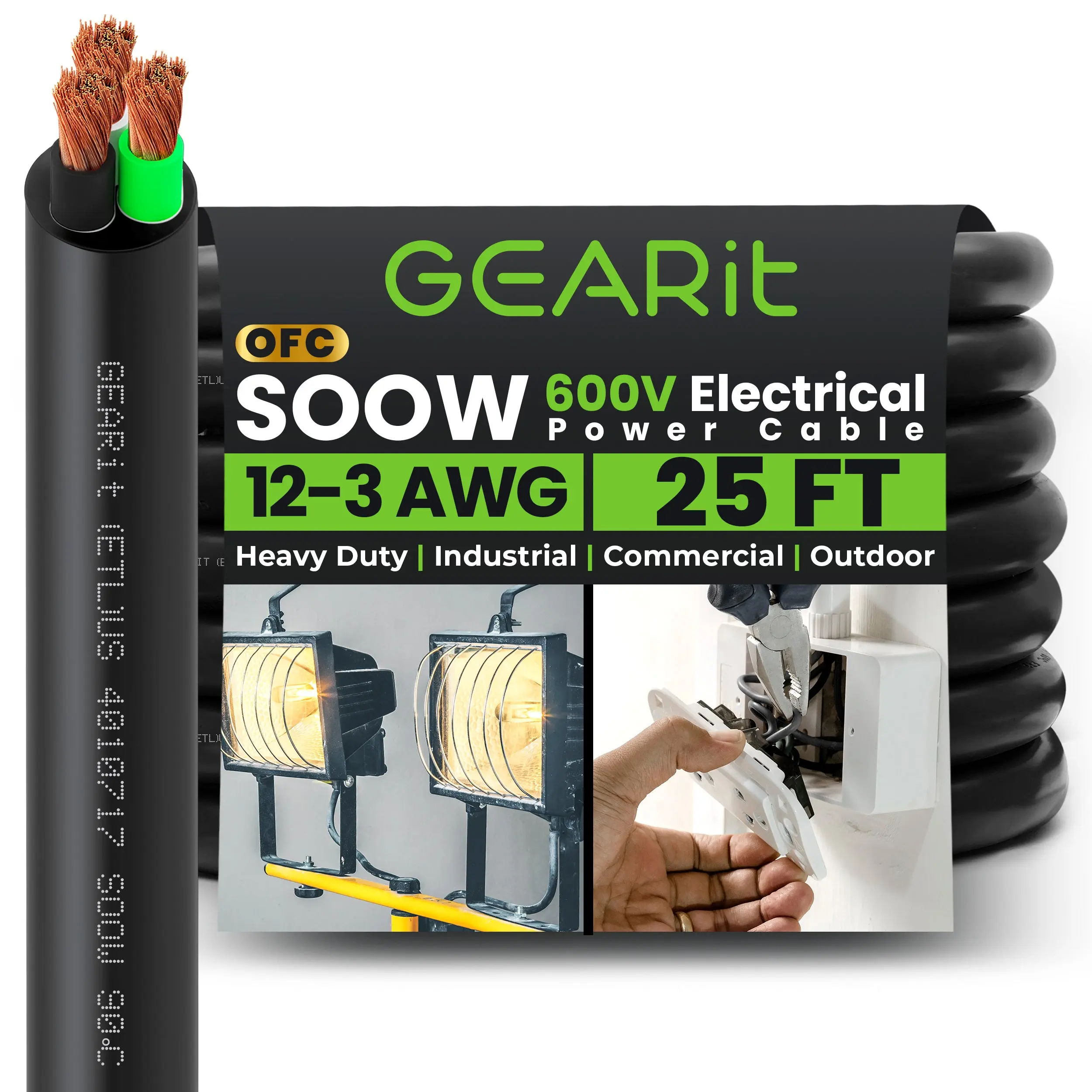 12/3 SOOW OFC Power Cable 600V Electric Wire 12/3 SOOW OFC Power Cable 600V Electric Wire