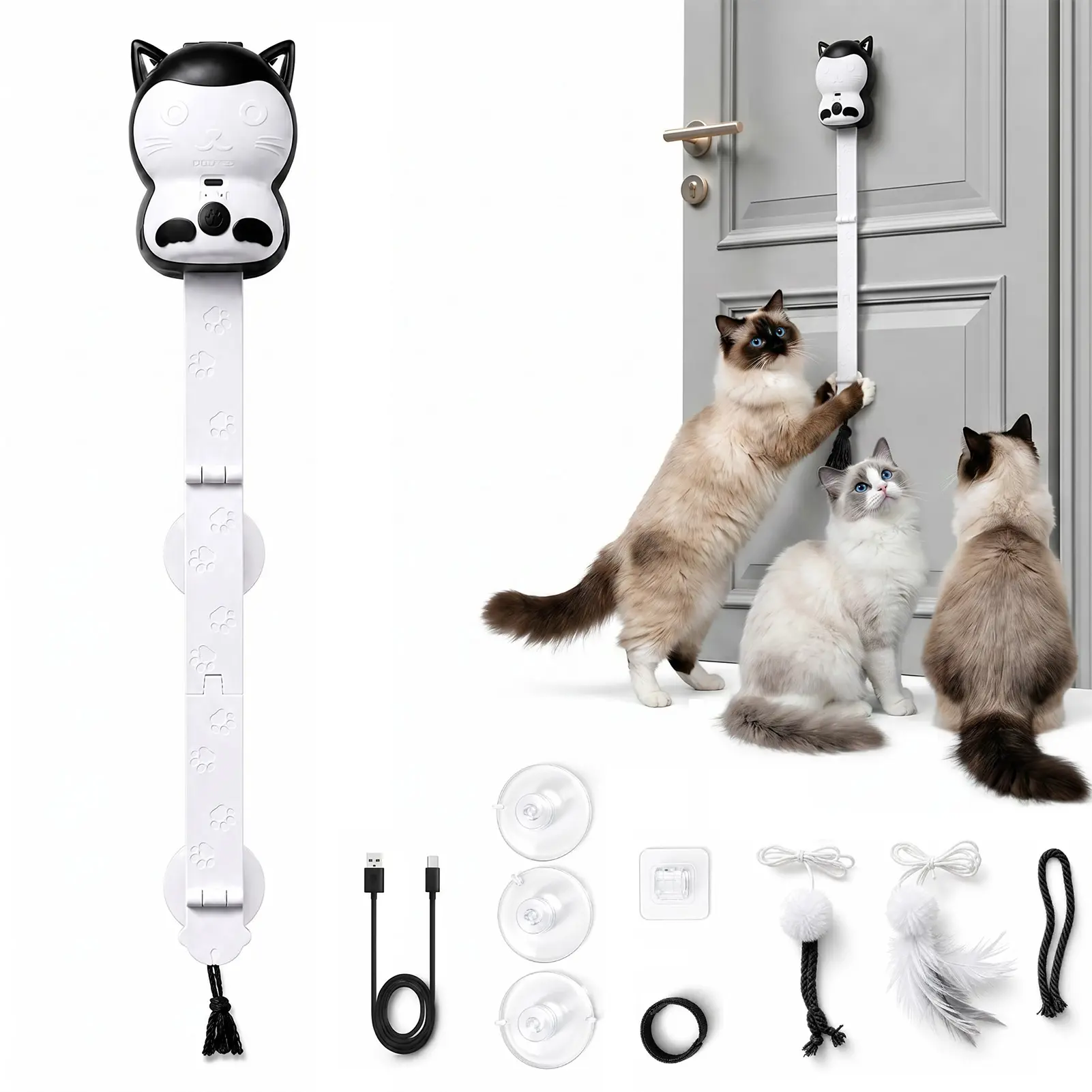 2-in-1 Rechargeable Automatic Interactive Cat Toy - 2 Play Modes, Hands-Free Design, Versatile for Multi-Scenarios, Suitable for All Cats, Supports Physical & Mental Health (For Pet Lovers, Summervibes, TikTok Shop Prep)