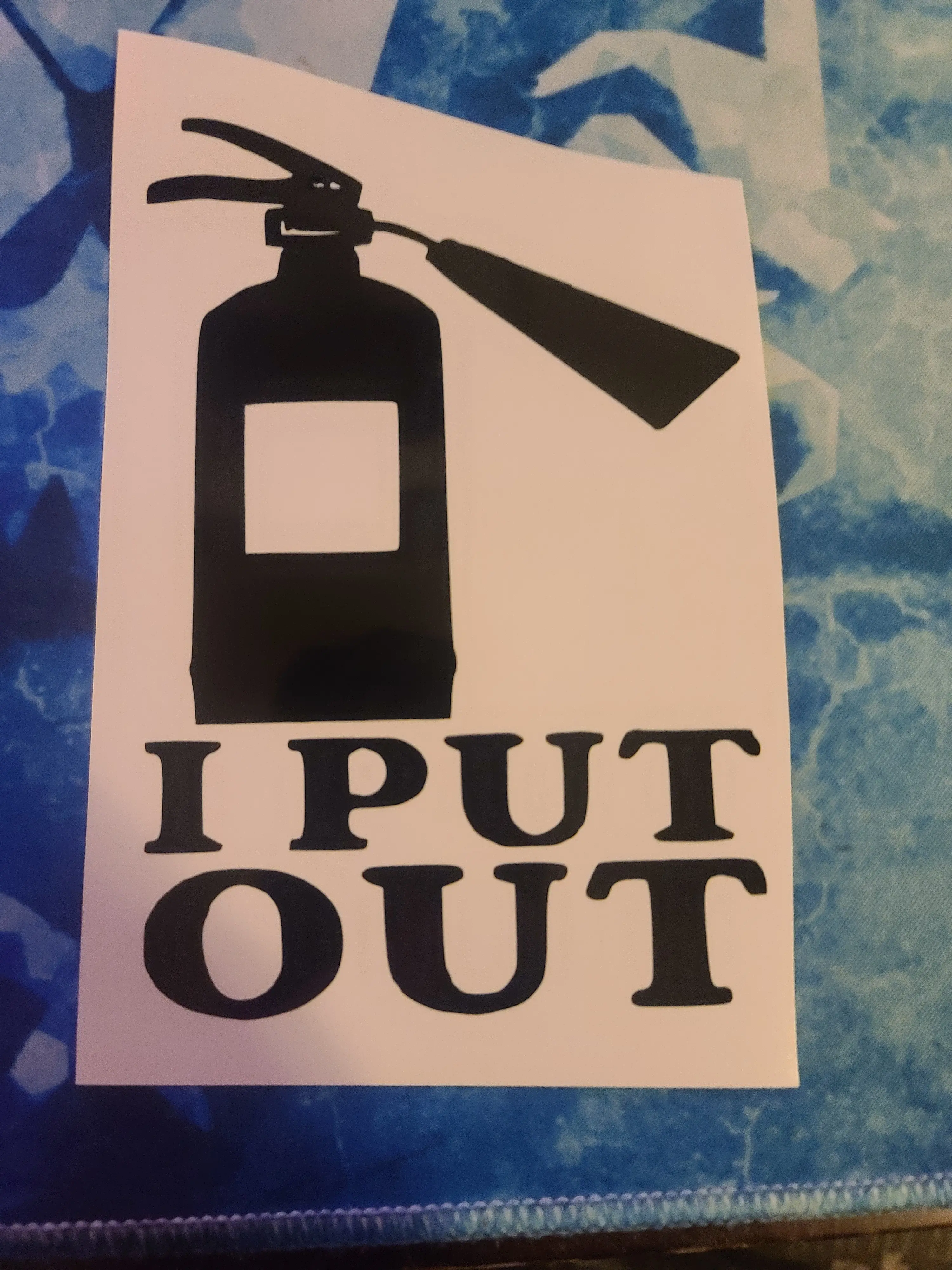 Funny Fire Extinguisher Fireman 6x3 Vinyl Decal