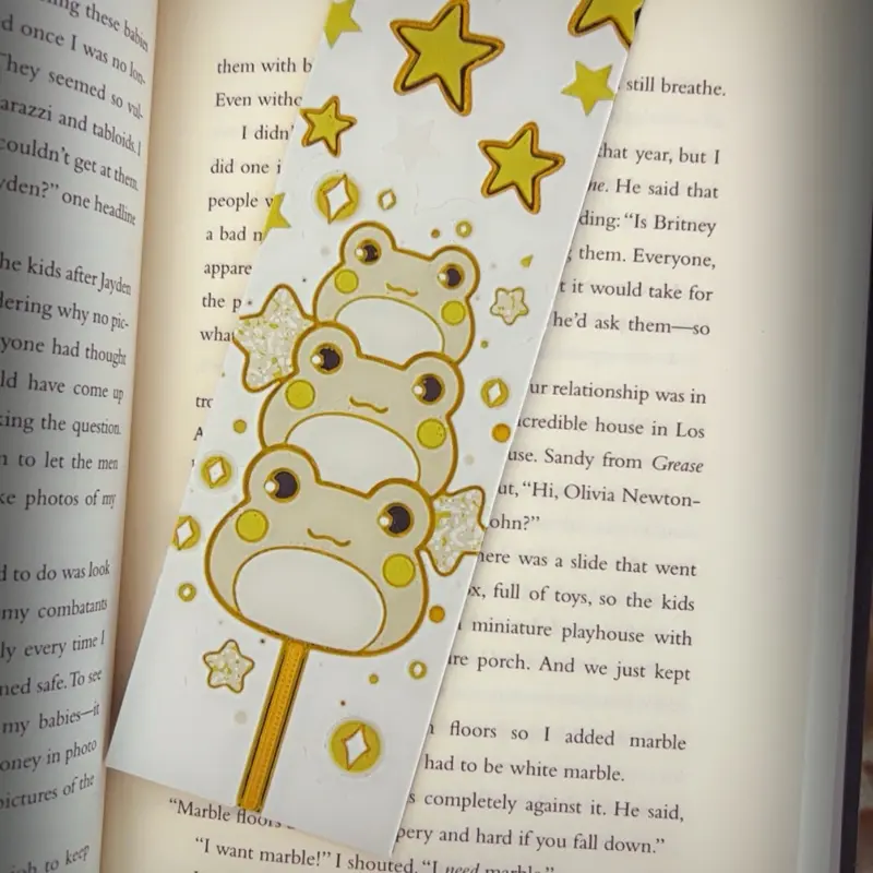 Frog Japanese Dango 3D Print Bookmark - Features Star Design