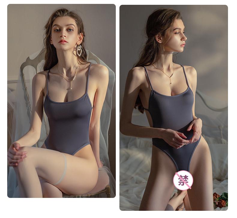 Women's Sexy Mesh Sheer Bodysuit | High Cut Thong Leotard | Strappy Backless One Piece Lingerie for Nightwear & Clubwear