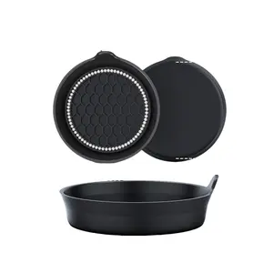 2 Pack Bling Car Cup Holder Coasters, Universal Non-Slip Silicone Car Cup Coaster Inserts with Rhinestone Crystal Design, Anti-Scratch Car Interior Accessories Black