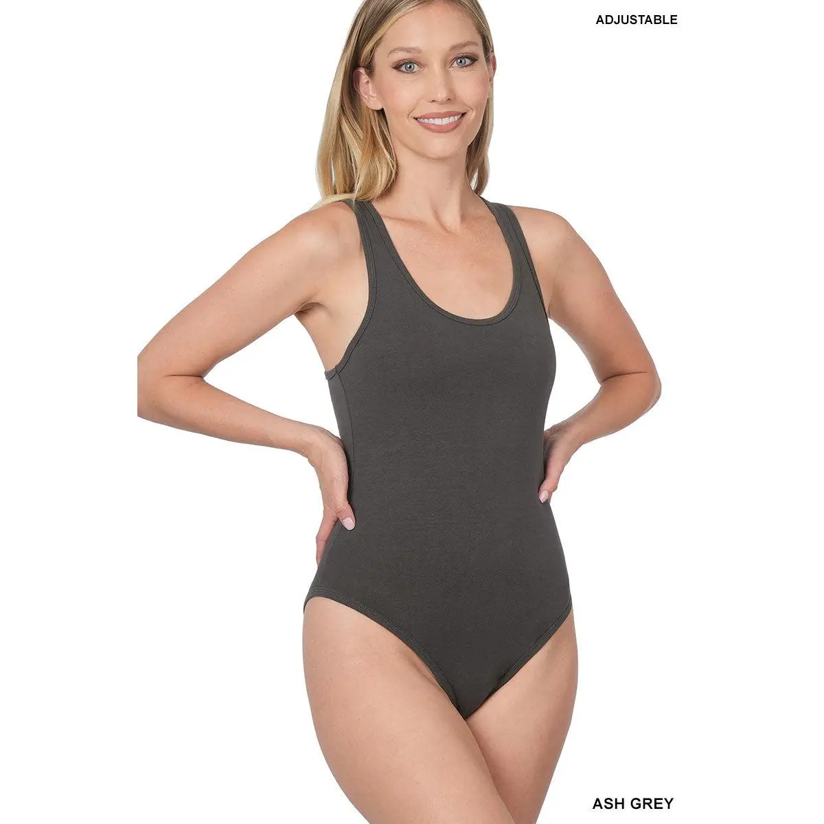PREMIUM COTTON RACERBACK TANK BODYSUIT by ZENANA