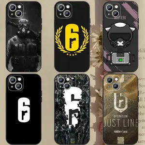 Rainbow S-Six S-Siege Game  Phone Case For  iPhone 17 16 15 14 13 12 11 Xs X Pro Max Plus Silicone Black Cover Shockproof Protective Shell