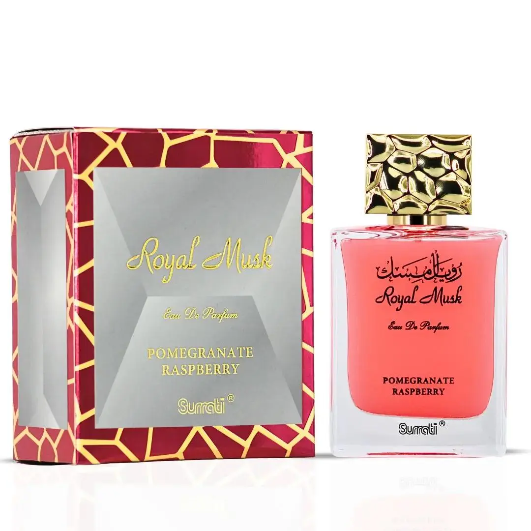 Royal Musk Pomegranate Raspberry Eau de Parfum Spray 100ml (3.4 oz) by Surrati – Fruity Musk Perfume, Sweet Floral Fragrance, Womens Perfume