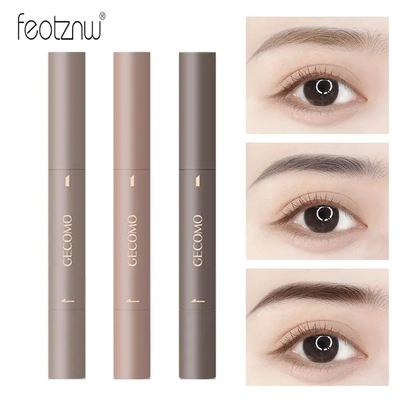 FEOTZNW 3-Piece Smooth Pigmented Eyebrow Pencil Set - Alcohol-Free, Long-Lasting Tint Kit, Waterproof Makeup, 24-Month Shelf Life (Combination: Caramel + Gray Brown + Dark Brown), Eyebrow Tint Kit
