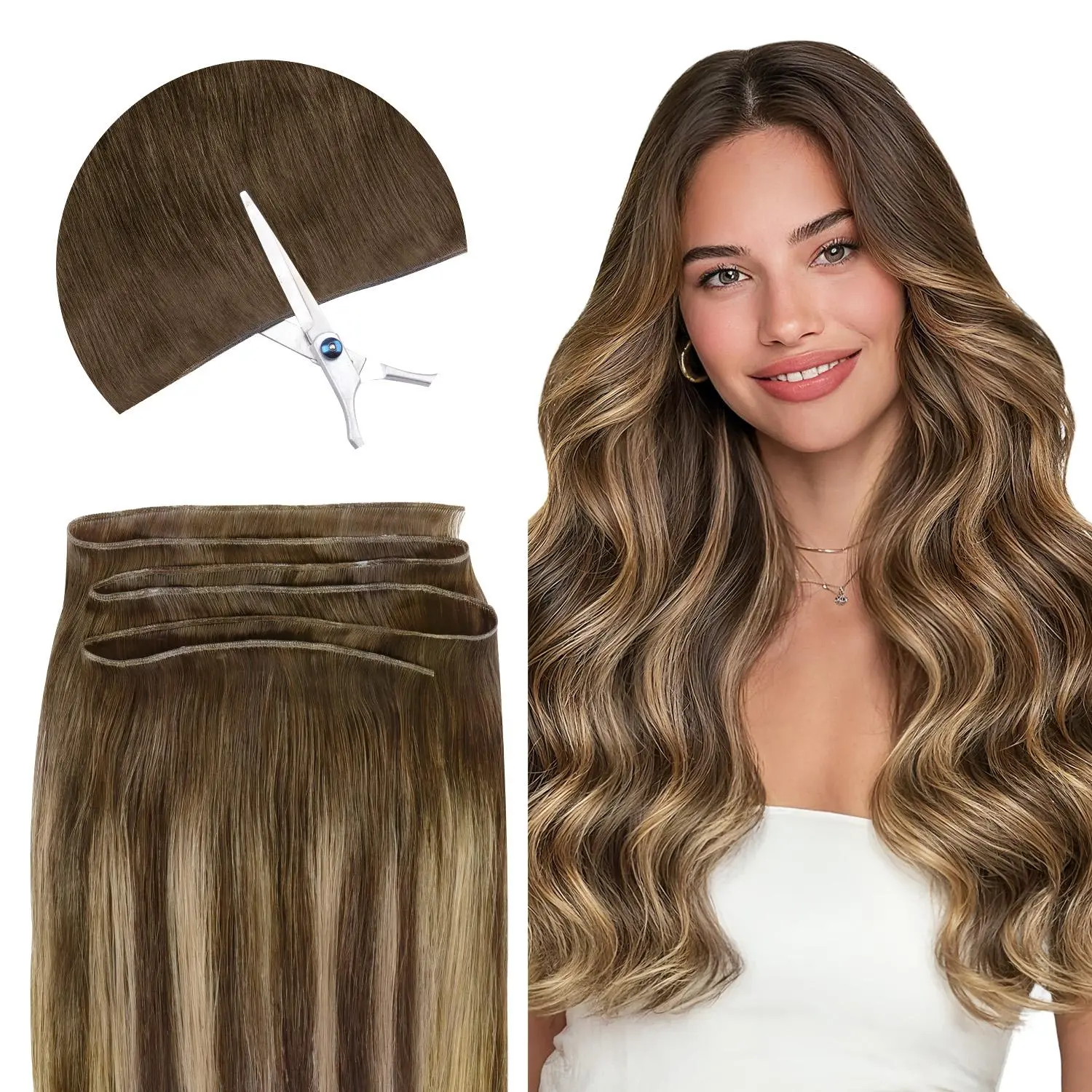 GOO GOO Genius Weft Hair Extensions Human Hair, 14-24 Inch Sew In Remy Human Hair for Natural Look & Volume, Reusable & Straight Hair for Women summer hairstyles #summerwins #SummerFinds