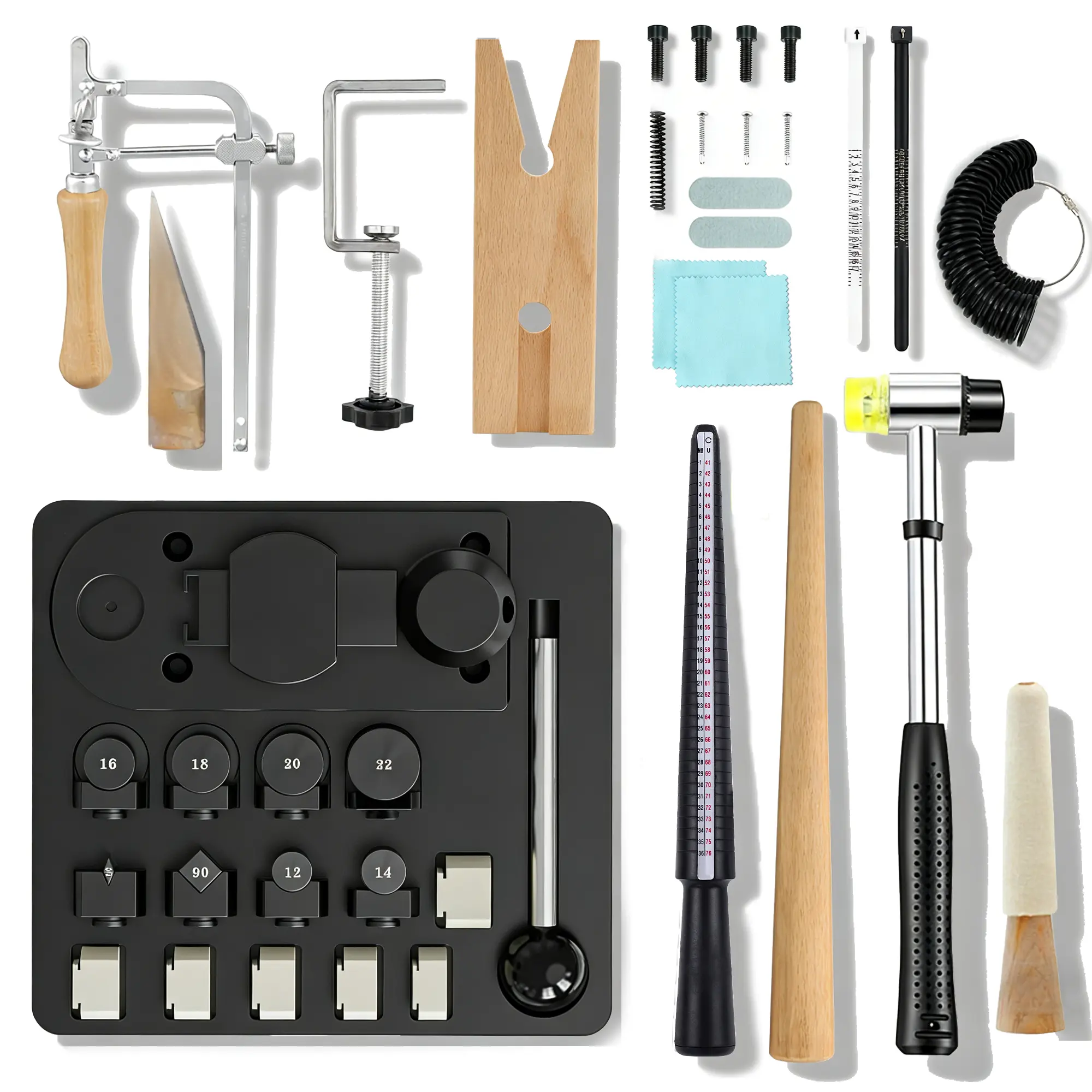Handmade DIY Complete Ring Bender Tool Kit - Spoon Ring Maker for Adults, with Nylon Dies, Measuring Tools for DIY Jewelry & Crafty Lifestyle Bracelet Making, Unisex