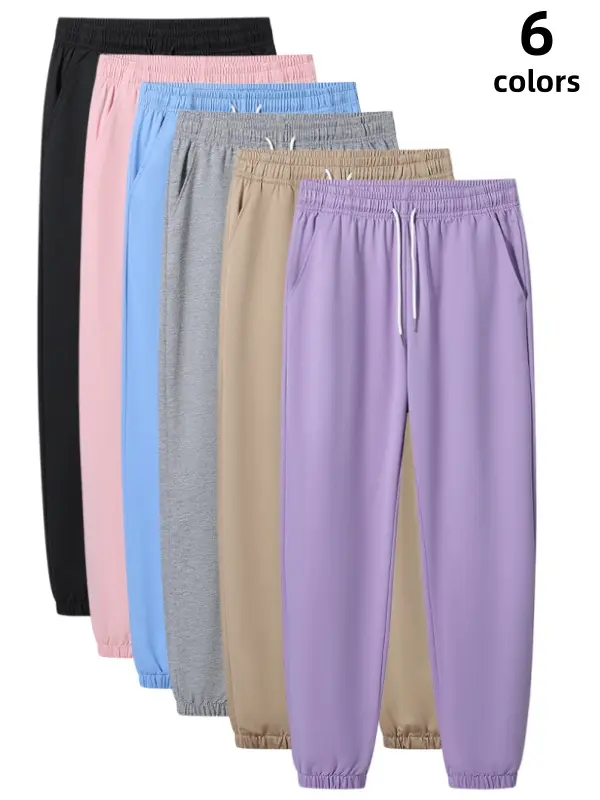 Women's Drawstring Jogger Sweatpants Elastic High Waist Tapered Cuffed Athletic Pants Great Value Soft Breathable Stretch Loose Fit for Loungewear Gym Workout Daily Casual Streetwear