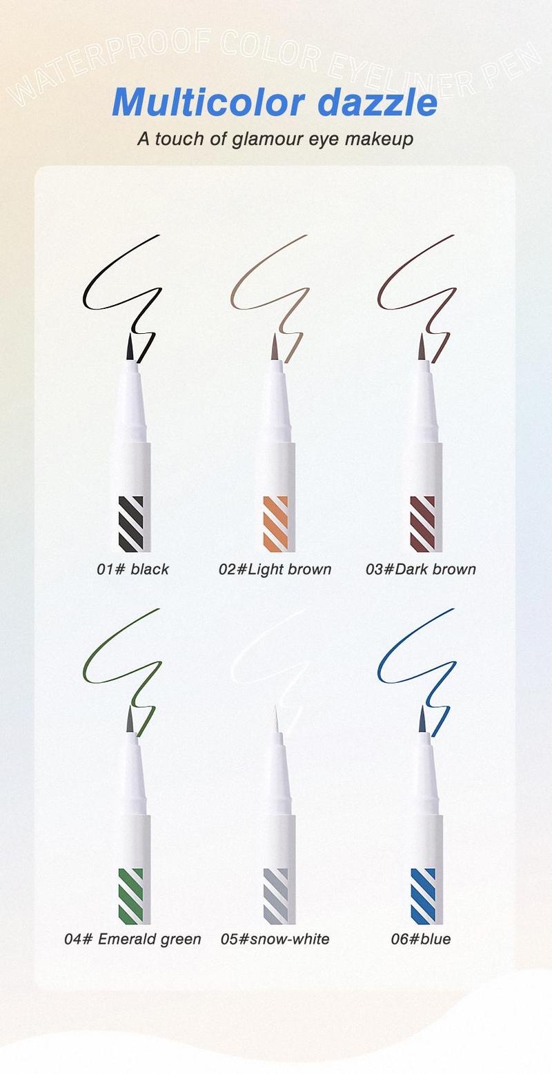 MANSLY Slim Colorful Liquid Eyeliner Pen Waterproof & Smudge-Proof Ultra-Fine Precision Tip for Defined Lines Long-Lasting All-Day Wear Eye Makeup Matte Eyeliner Set Buy 1 Take 1 al teyeliner