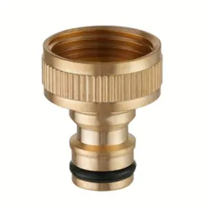 1pc Pure Copper 3/4 Water Pipe Nipple Connector, 6mm Adapter, Full Copper Inner Tooth Connector, American Thread Quick Connect Accessory