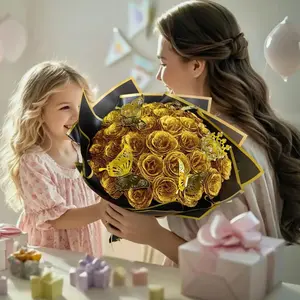 Artificial Rose Bouquet, 11/36 pcs DIY Romantic Faux Rose Flower Bouquet, Decorative Flowers for Home, Parties, Weddings, Anniversaries and Festivals, Artificial Roses Bouquet