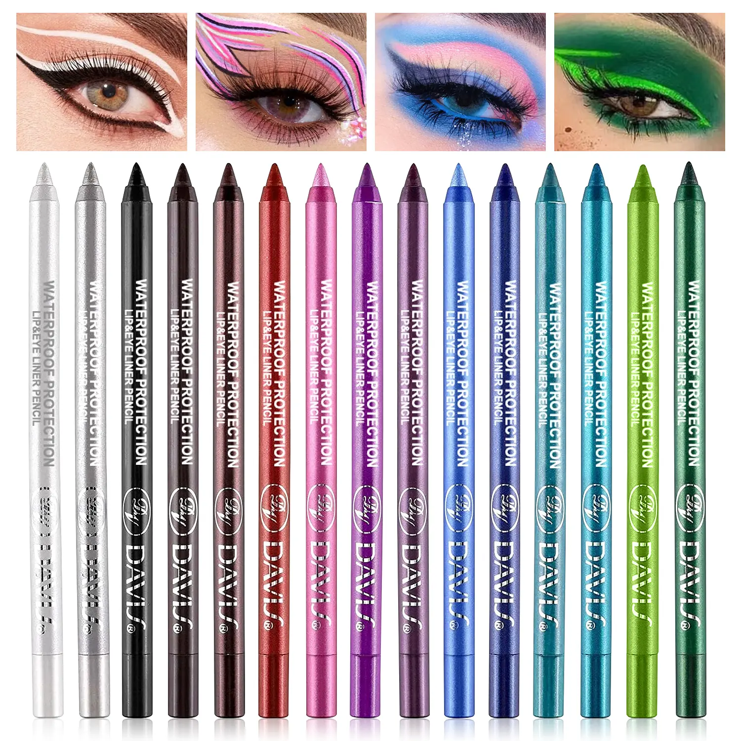 【Summer Sale Deals】Matte & Metallic Glitter Eyeliner Set - Multi-Function Eye Shadow & Lip Liner Pencils, Smooth Creamy Blendable Eye Makeup Kit for Novices & Professionals