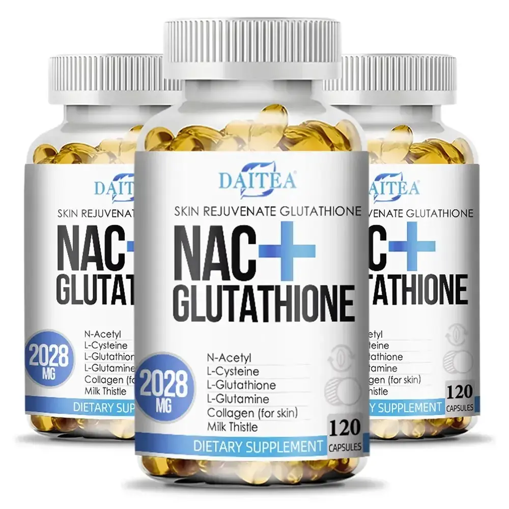 Daitea NAC + Glutathione Health Supplement, Supports Liver Health, Supports Skin Health,120 Capsules