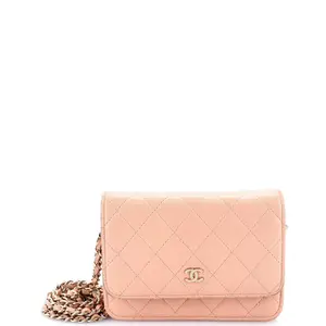 Pre-owned CHANEL Leather Crossbody Bags Wallet on Chain Quilted Lambskin Mini BF00179