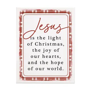 Sincere Surroundings 17" Jesus Light Plaid, Wrapped Canvas