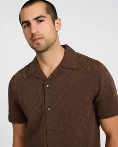 Express Textured Diamond Short Sleeve Shirt