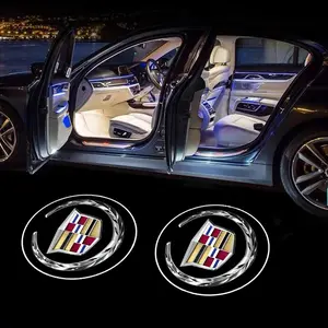 Car Door LED HD Welcome Courtesy Shadow Projector Lamp, Logo Light for Cadillac Models, High-Definition Projection, Durable Design