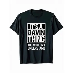 Mens Its A Gavin Thing You Wouldnt Understand Graphic Tee - Soft Cotton, Crew Neck, Short Sleeve, Regular Fit with Slight Stretch, Ideal for Casual Wear & Sports, Machine Washable
