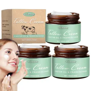 Tallow & Castor Oil Cream, 2/3 Counts/set Moisturizing Skin Care Cream, Hydrating Face & Body Care Product for Women & Men, Skin Improvement Cream