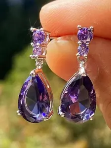 Water Drop Shaped Dangle Earrings, Teardrop Earrings, Artificial Crystal Decor Dangle Earrings for Women, Fashion Jewelry for Party, Daily Decor, Trendy Exquisite Jewelry for Gift