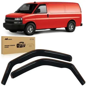 Nilight Rain Guards for 1996-2025 Chevrolet Express Van/GMC Savana Vent Window Visors 2016 2017 2018 2019 2020 2021 2022 2023 2024 2025, Original Window Deflectors-2PCS fathersdaygift