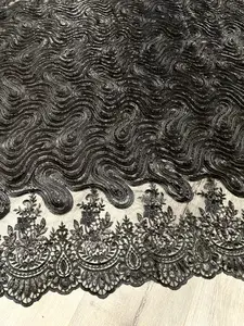Black Embroidered Sequin Lace