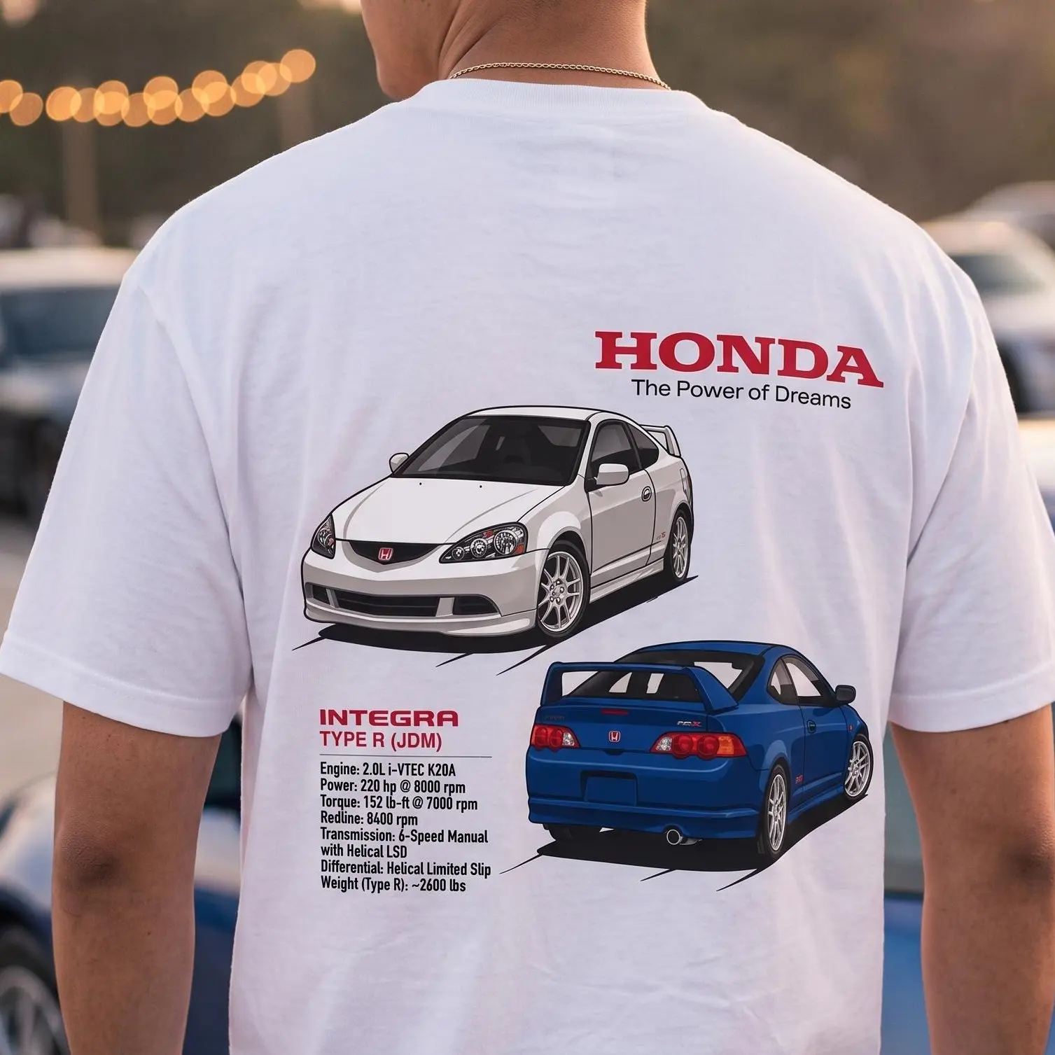 Honda Integra DC5 Shirt | Type R | JDM Cars T-shirt | Acura RSX Championship White Vivid Blue| Japan Tokyo Racers | USA Printed
