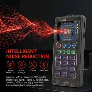 X55 Pro Mini Sound Card Voice Changer Portable Audio Mixer for Live Streaming