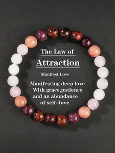 Summer Style Natural Crystal Garnet Beaded Bracelet, Spiritual Jewelry Gift for Men & Women, Chakra Balance Energy Accessory, Energy Healing Bracelet