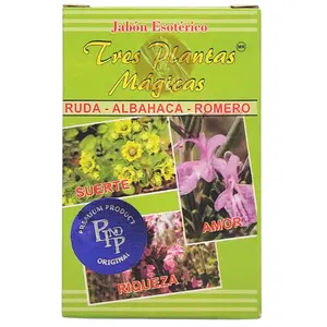 Tres Plantas Mágicas Soap (Ruda, Albahaca & Romero) | Herbal Cleansing Bar | Rue Basil Rosemary | 100g | Made in Peru