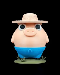 Farmer’s Crack Coin Bank – Funny Piggy Bank with Rear Coin Slot | 3D Printed Whimsy Vaults Novelty Coin Bank | Fusion Layer 3D Collectible