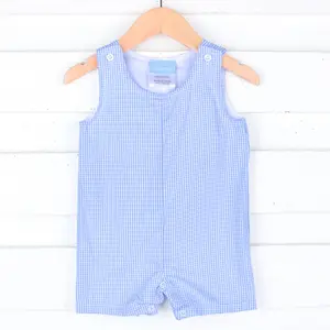 Light Blue Gingham Jon Jon - Classic Outfit for Little Boys
