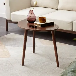 (SINGLE) Center Table Low Table 100% Solid Oak Wood Top Plate Desk Pebble Shaped Natural Wooden Coffee Table Width 50 x Depth 44.5 x Height 65 cm Desk Work from Home Easy to Assemble    RR