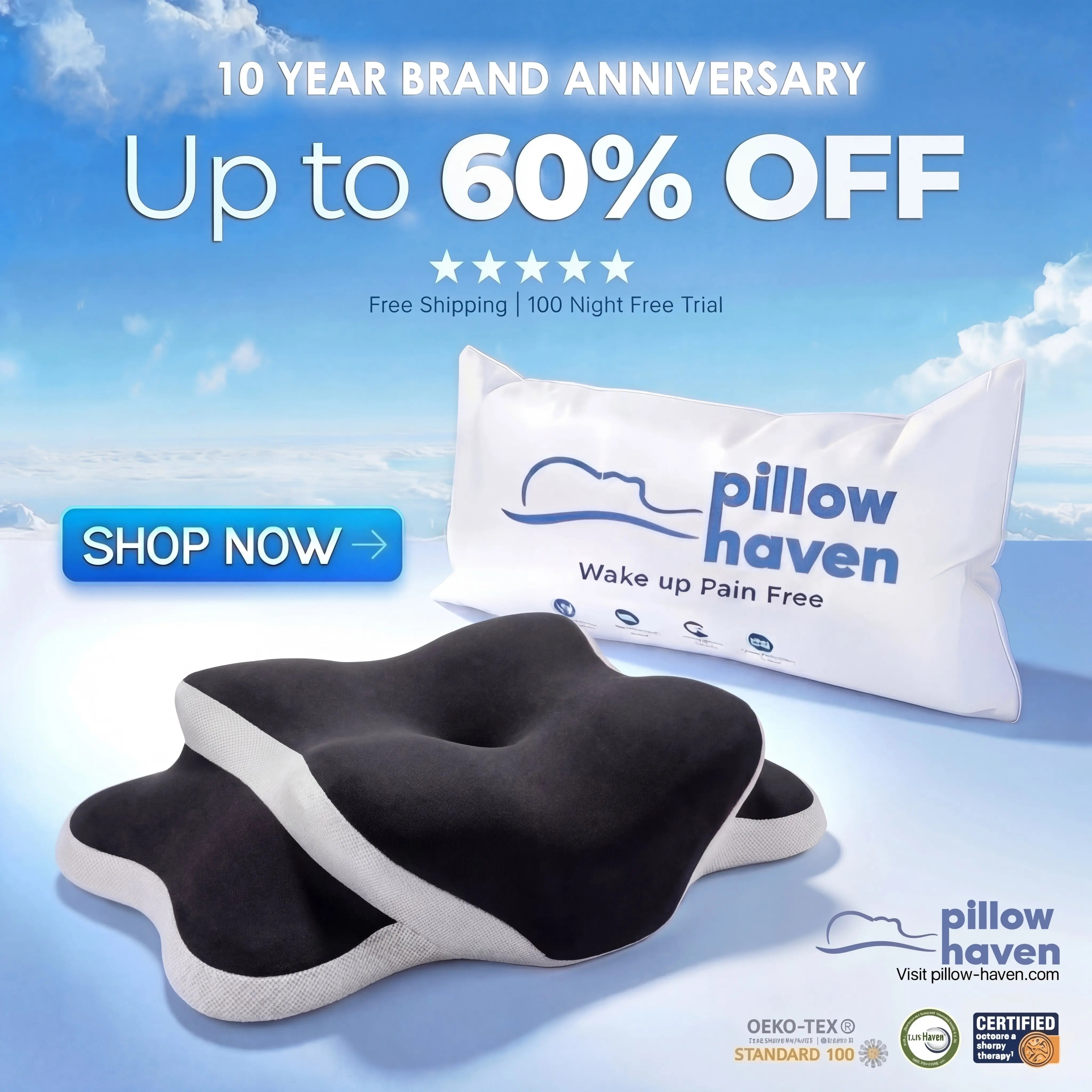 Anti Sleep Apnea Pillow 3.0™ | Upgraded Version to Reduce Sleep Apnea | 10 Year Sale 60% OFF