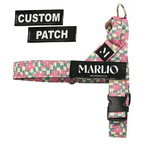 Personalized Groovy Floral Dog Harness with FREE Name Patches