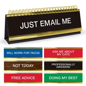 Genuine Fred DAILY DESK PLAQUE - Includes 50 Titles and Phrases for Witty Desk Decor - Changeable Desk Sign - Fun Office or Home Desk Decor – Novelty Gift for Coworkers, Friends or Stocking Stuffers