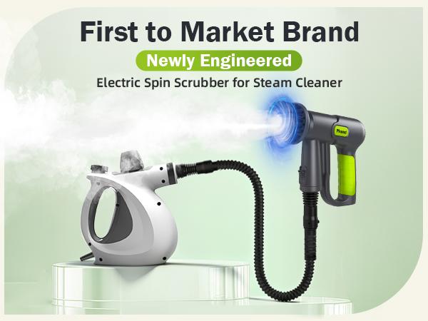 Phueut WHL-603 10-in-1 Electric Spin Scrubber Grill Brush with 2X Higher Cleaning Efficiency Steam Function 2500mAh Long Runtime 9 Brush Heads