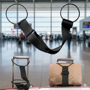 Adjustable Luggage Straps, Solid Adjustable Strap, Multi-Function Travel Tie-Down Belt, Universal Elastic Durable Anti-Slip Bungee Cords for Suitcase & Bag Securing, Packing Organizer Bundle, Expandable Hold-Down Accessories