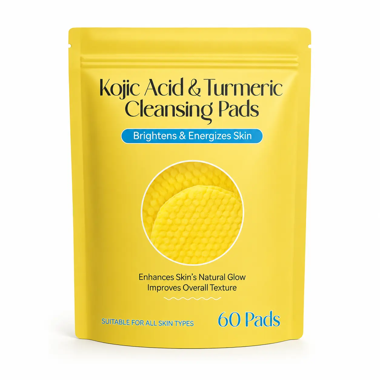 Turmeric Cleansing, scrub Pads for Face 60Pcs,  Exfoliation Balance Skin Oil & Water