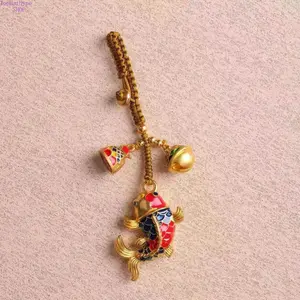 Lucky Koi Fish Car Keychain, Cute Blessing Pendant Key Chain, Lucky Symbol Car Interior Accessories for Women Girls, Charm Decor Keyring, Versatile Gift for Birthdays Holidays