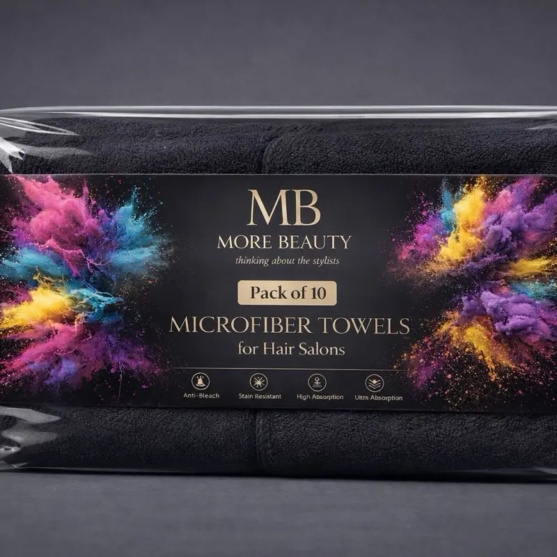 Toallas de Microfibra Soft and Absorbent Towels 10 Towels Anti-Coloration Super Absorbent. Hair dressers towels.
