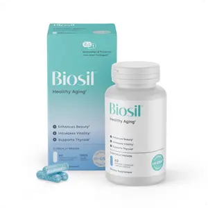 Biosil Healthy Aging – Collagen Support for Firmer, Radiant Skin & Stronger Hair | Bone Support | 60ct