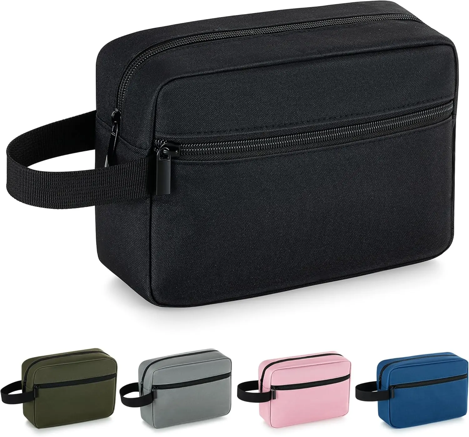 Travel Toiletry Bag for Women and Men, Lightweight Makeup Bag Hanging Dopp Kit with Shaving Compartment  Organizer Small Tool Bag Travel Essentials, Black
