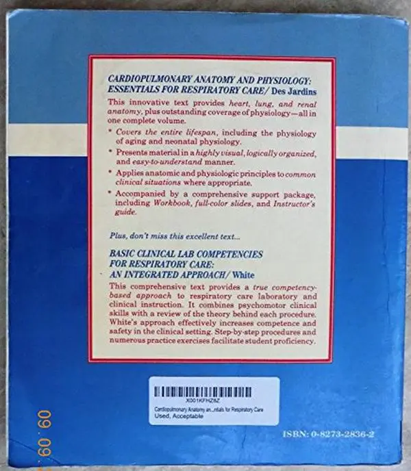 USED-Cardiopulmonary Anatomy and Physiology: Essentials for Respiratory Care by Terry R. Des Jardins (Paperback)