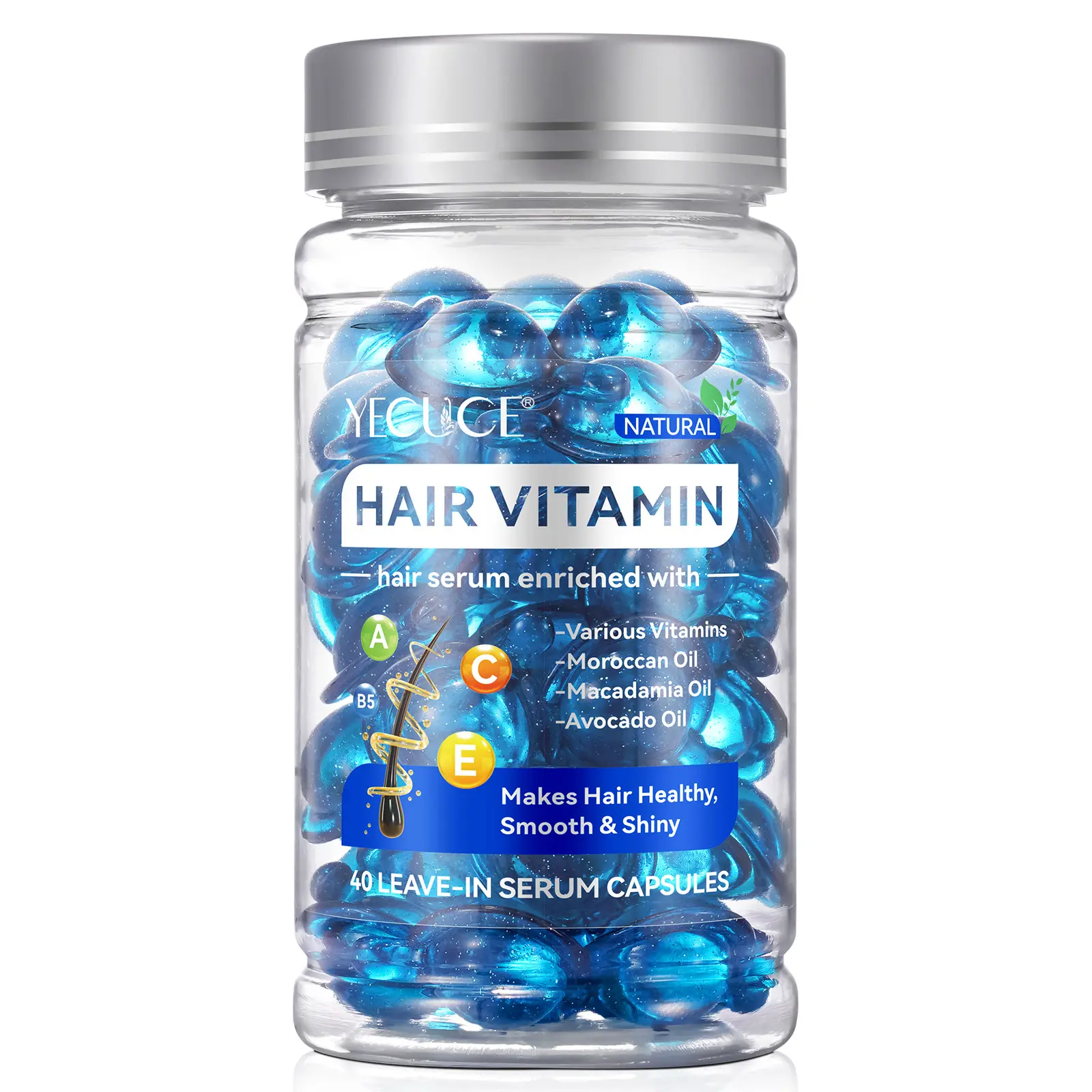 nourishment intensive YECUCE Hair Oil Capsules for Frizz & Shine - 40 Count Travel-Friendly Softgels, Intense Hydration for Dry/Damaged Hair, Perfect Stocking Stuffer Gift for Women，capsulas、para、el、cabello Haircare Masque Pack kristin gloss