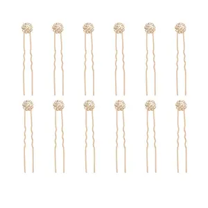 Crystal Bridal Hair Pins Clips Wedding Hair Accessories Hair Set Jewelry With Rhinestone For Brides and Bridesmaids Set Of 12 (Silver)