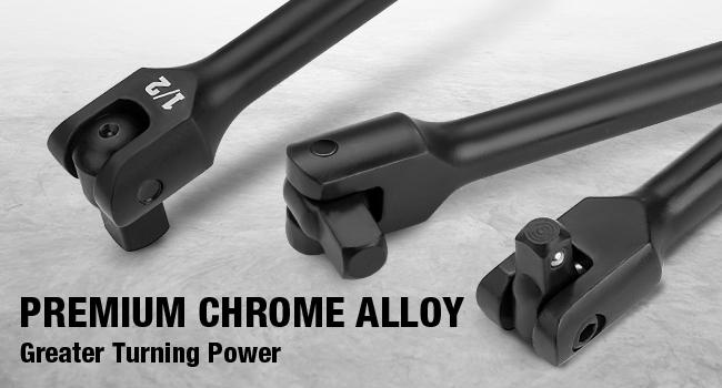 #backtoschool DURATECH 3PCS Breaker Bar Set, 1/4", 3/8", 1/2" Drive, 180°Rotatable Head, 6", 10”, 15" Length, Premium Chrome Alloy Made, Black