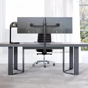 Suptek Dual Monitor Desk Mount, Adjustable Dual Monitor Arm for 2 Computer Screens up to 27 inch, Extra Tall 15.75" Pole Dual Monitor Stand for Desk, Holds up to 22 lbs